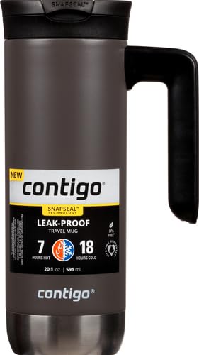 Contigo Superior 2.0 Stainless Steel Travel Mug with Handle with SNAPSEAL Lid, 20oz. - color: Sake, size: 20 Ounces