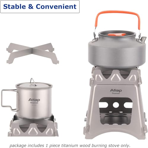 Ultralight Titanium Wood Burning Stove Outdoor Camping Multi-Fuels Alcohol Stove BBQ Stove WS009ST-Ti (Wood Burning Stove-M Size) - style: Wood Burning Stove-M Size