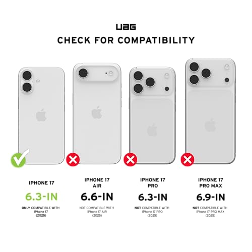 URBAN ARMOR GEAR UAG Designed for iPhone 17 Case with Kickstand Plasma XTE - Compatible with MagSafe Transparent Military Grade Protective Cover, Ash/Titanium - color: Plasma XTE - Ash/Titanium