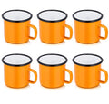 P&P CHEF Enamel Camping Coffee Mug Set of 6, 12 Ounce, 350ML & Yellow - color: Yellow