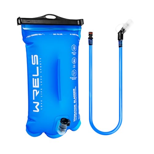 WRELS 1L/1.5L/2L/3L BPA Free Hydration Bladder,Leakproof TPU Water Bladder for Hiking Backpack,Large Opening Water Reservoir Hydration Pack for Running Cycling Camping - size: 1.5L