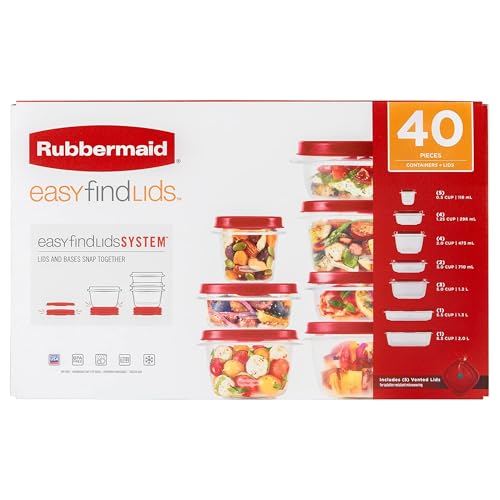 Rubbermaid 42-Piece Food Storage Containers with Lids | Clear Plastic Stackable Kitchen Organization with Microwave Vented Snapping Cover - size: 42-Piece