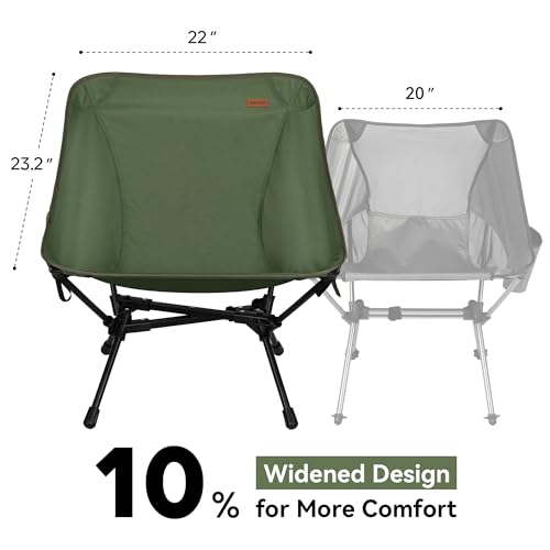 Ultralight Camping Chair, Portable Folding Chair Support 330 lbs, Compact Backpacking Chair with Carry Bag for Hiking Travel (Green)
