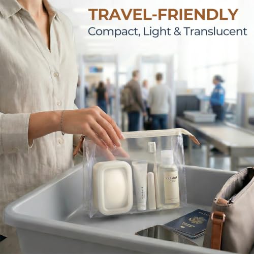 AIMAIAIMAI Compact Leakproof Travel Soap Case, Shatterproof Silicone Travel Soap Container with Draining Pad, Great for Outdoor, Camping, Gym (Off-White) - color: Off-white