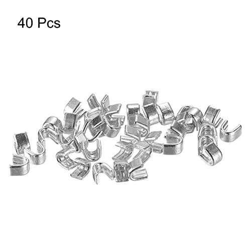 uxcell 40Pcs Zipper Slider Retainers, #3 U Shape Top Stoppers for Bags Coats Jackets Closed-end Zippers Replacing, Silver Tone - color: Silver Tone, size: #3