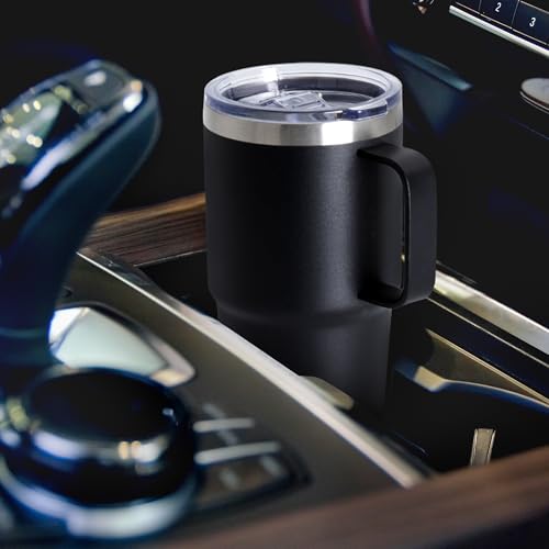20oz Tumbler Bulk with Lid, Stainless Steel Tumbler Bulk with Handle, Metal Insulated Travel Coffee Mug Set with Handle, Double Wall Vacuum Leak Proof Tumbler Cup, Black 12 Pack - color: Black, size: 20 Ounces-12