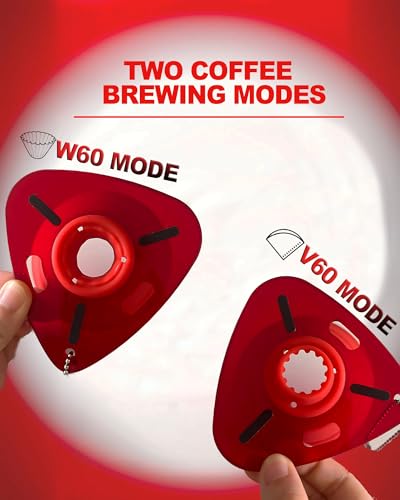 Pour Over Coffee Dripper - Silicone Pour Over Coffee Maker, Reusable Coffee Filter, Collapsible 2-in-1 Use V60 or Wave Paper Filter, Portable for Camping, Travel - Mini Single Cup