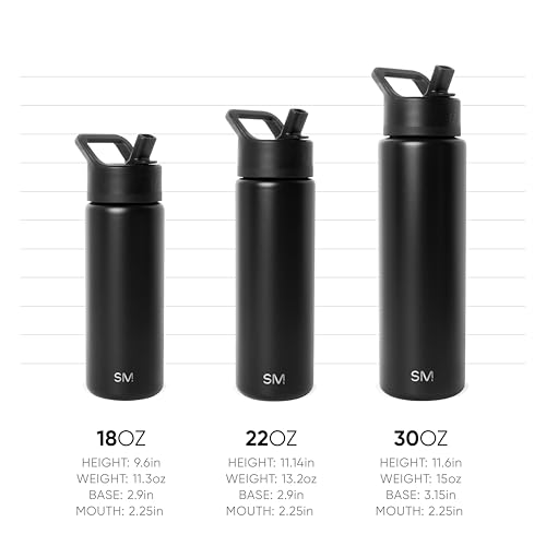 Simple Modern Insulated Water Bottle with Straw | 18oz | Pink - color: -Velvet Pink, style: 18oz
