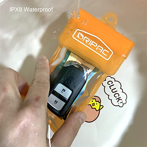 DRIPAC Waterproof Car Key FOB Case Bag Dry Holder Pouch For ID Badge Cash - color: Orange