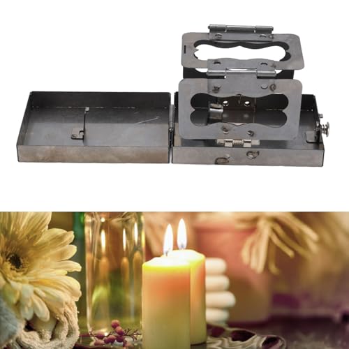 Folding Pocket Candle Lantern, Portable Multifunctional Retro Iron Glass Windscreen Lantern for Outdoor Camping Emergency Preparedness Home Decor