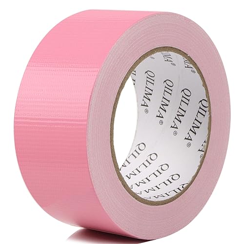 QILIMA Pink Duct Tape, Waterproof Duct Cloth Fabric, Professional Grade Cloth Duct Tape for Photographers,Repairs, DIY, Crafts, Indoor Outdoor Use,2 Inch X 28 Yards - color: Pink