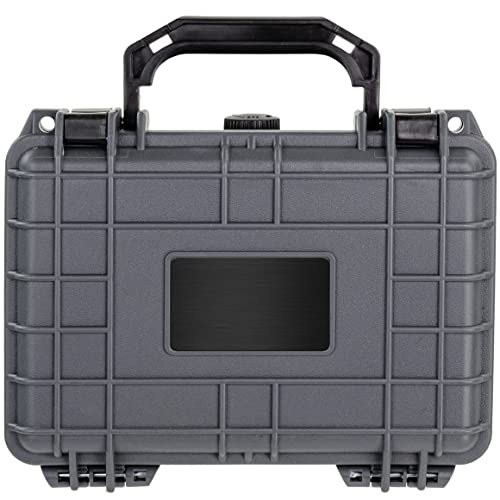 Eylar Protective Gear and Camera Hard Case with Custom Logo Engraved Plate TSA Approved 8.12 inch 6.56 inch 3.56 inch, Customizable Pluck Foam, Lockable for Cameras, Lenses, Drones, Gear (Gray) - color: Gray