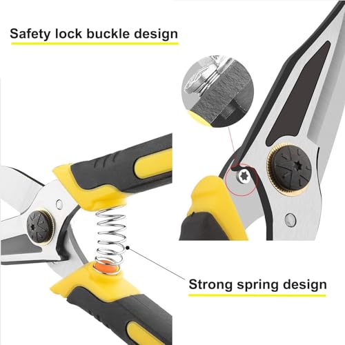 9 Inch Aviation Tin Snips, Metal Cutter | Comfort Grip and Stainless Steel Blades Multifunction Cutting of Cable Wires, Thin Iron, Cardboard - size: 9 Inch Straight Cut