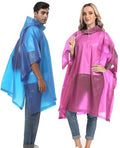 Reusable Rain Ponchos with Drawstring Hood for Adults, Waterproof Thicken Rain Coat, 2 Packs - color: Pink Blue (2-pack)