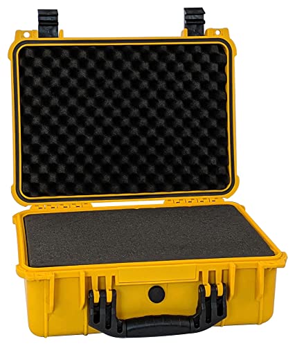 multicomp PRO Weatherproof Equipment Case, made of Polypropylene Plastic, Black with Foam Insert (16.5" X 13" X 7" (L x W x H) YELLOW) - size: 16.5" X 13" X 7" (L x W x H) (YELLOW)