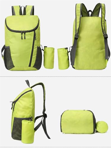Portable Foldable Backpack Folding Mountaineering Bag, Ultralight Outdoor Cycling Rucksack, Travel Hiking Knapsack (Green) - color: Green