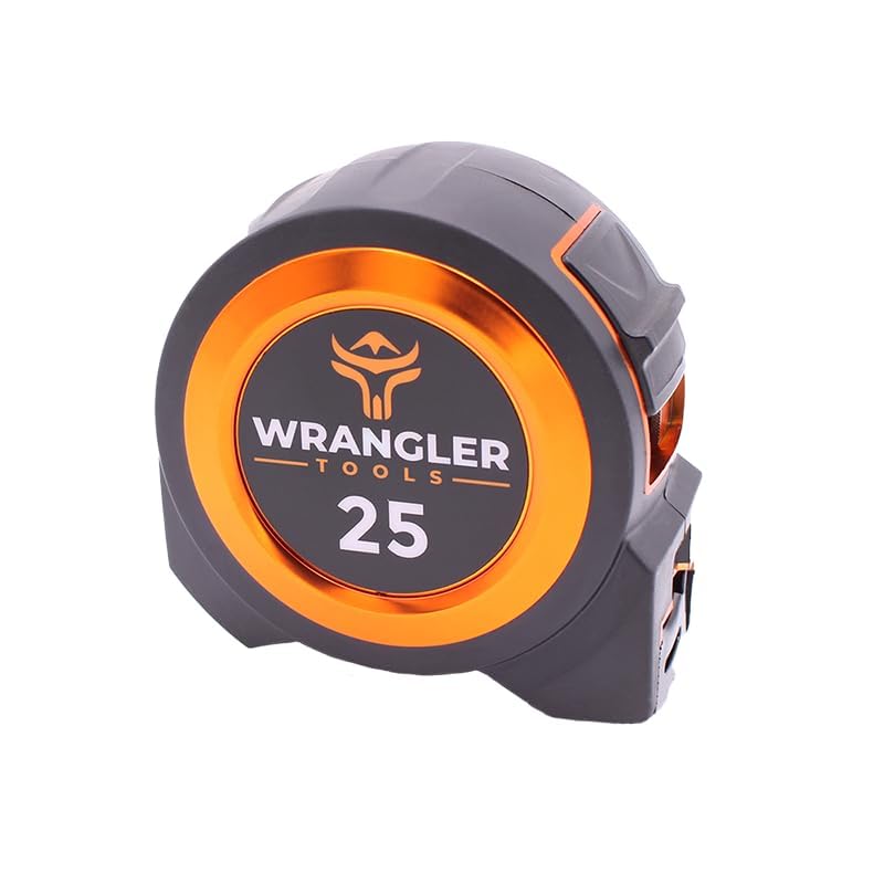 Tape Measure 25 FT - Measuring Tape Retractable - Oversized & Double-Sided Print - Blade Lock, Finger Brake - High Performance Nylon Coating, 10' Stand-Out - 13' Reach / 1-1/16" Blade - size: 25 FT