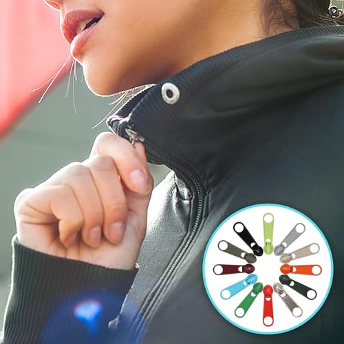 DOITEM 96Pcs Zipper Repair Kit - 12 Colors, 3# Zipper Pulls, Rescue Kit for Clothing, Jackets, Purses, Luggage, Backpacks - color: #3 Zipper Pull 96PCS