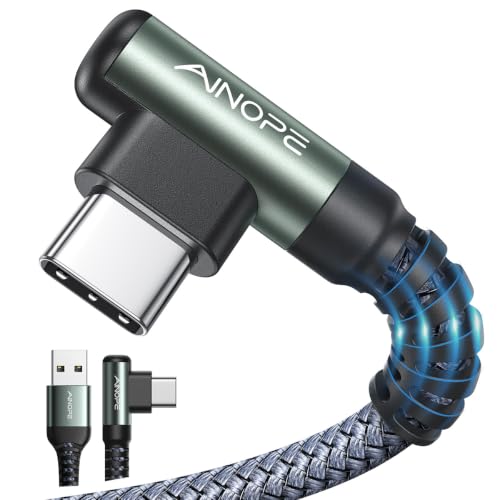 AINOPE USB A to USB C Cable 6.6FT 2 Pack Type C Charger Fast Charging Cord - color: Grey, size: 6.6FT+6.6FT