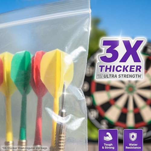 Heavy Duty Zip Seal Lock Bags, 4"x6" Extra Thick Storage Bags, 50 Pack | Small, Waterproof, Reusable Clear Poly Plastic Baggies, Resealable Zipper, for Tools, Parts, Hardware, Jewelry, Food & Snacks - size: 4"x6"