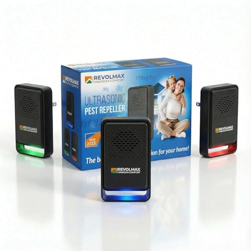 Ultrasonic Pest Control Repeller - Electronic & Ultrasound, Indoor Plug-in Repellent - Get rid of - Rodents, Mice, Squirrels, Bats, Insects, Bed Bugs, Ants, Fleas, Spiders, Roaches (3 Pack, Black)