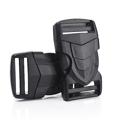 CooBigo 1 Inch 6 PCS Plastic Buckles for Strap, Nylon Webbing Backpack Buckle Clip, Side Release Clips Dog Collar, Camera Bag, Luggage Straps Replacement Dual Adjustable No Sewing - color: B: 1" Inner Diameter Black 6pcs