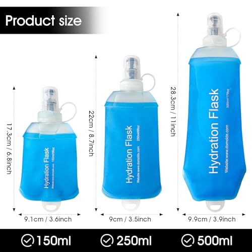 GUYI GYGYL Soft Flask, Collapsible Water Bottle for Sports, 500ml Blue 2pcs - color: 2Pcs 500ml Blue