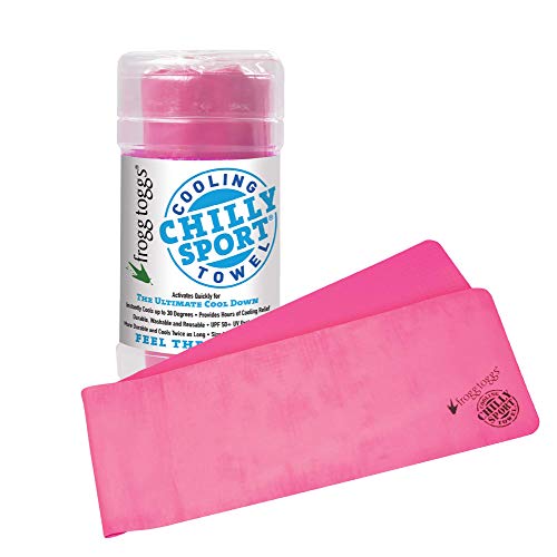 FROGG TOGGS Chilly Sport Cooling Neck Wrap & Head Band | UPF 50 sun protection, reflective details, shields you from harmful UV rays, powerful cooling technology - color: Hot Pink