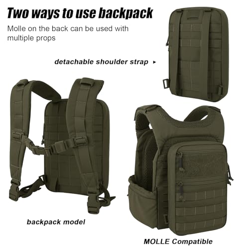 Tactical Molle Hydration Pack for 1.5L - Lightweight Water Reservoir Bag for Molle Vest Backpack, for Hiking, Hunting - color: RG