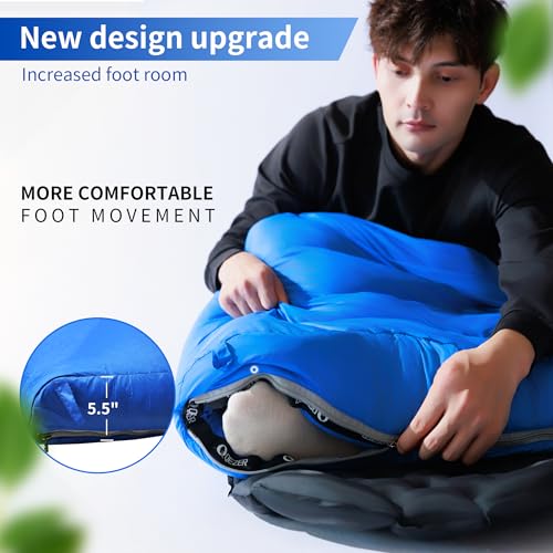 Down Sleeping Bag for Adults, 600 Fill Power Ultralight Backpacking - color: RoyalBlue, size: 1.10 lb Down Filling