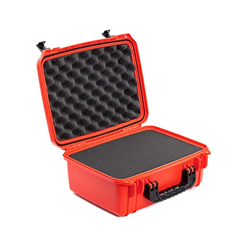 Seahorse 520 Heavy Duty Protective Dry Box Case with Accuform Foam - TSA Approved/Mil Spec / IP67 Waterproof/USA Made for Cameras, Action Cameras, Firearms, Camping, Kayaks - color: Orange