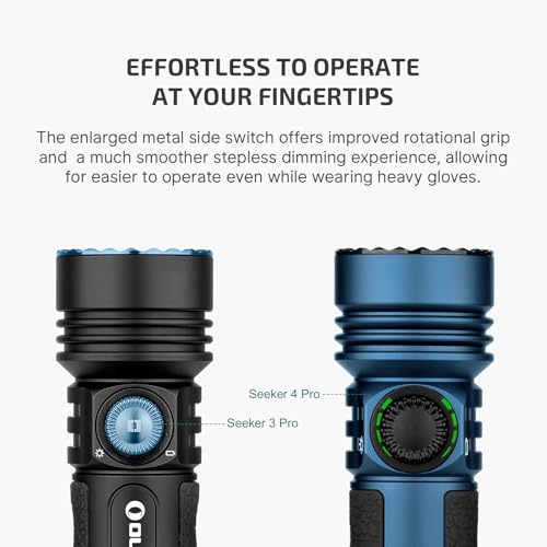 OLIGHT Seeker 4 Pro Rechargeable Flashlight Bright High Lumen Midnight Blue | 4600 Lumens, High Powerful Flash Light, with USB C Charging Holster, Waterproof IPX8 for Emergencies, Camping, Searching - color: Midnight Blue