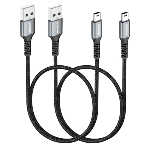 Short Mini USB Cable 1.5FT 2Pack, 18 inch USB 2.0 A to Mini USB Cable | Fast Charging, Durable Braided, For PS3 Controller, MP3/4Player, Dash Cam, PDA, Camera, Hero 3+, Garmin GPS - size: 1.5FT