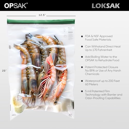LOKSAK - OPSAK Odor Proof Dry Bags for Backpacking, Hiking and Storage- Resealable and Reusable Storage Bags (2 Pack - 12 Inch x 20 Inch) - size: 12 x 20 inch - 2 pack