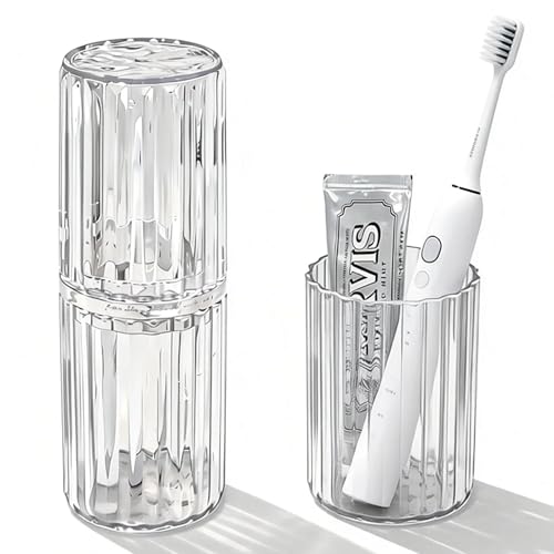 Toothbrush & Toothpaste Travel Case, 2-in-1 Dustproof & BPA-Free - color: Clear