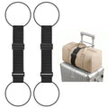 Luggage Connector Straps for Suitcases, Adjustable Add-a-Bag Belt 2 Pack | Multi-Use Strong Elastic Fastening Luggage Straps, Attach Carry-On, Backpack & Handbag, Hands Free Travel Essential, Black