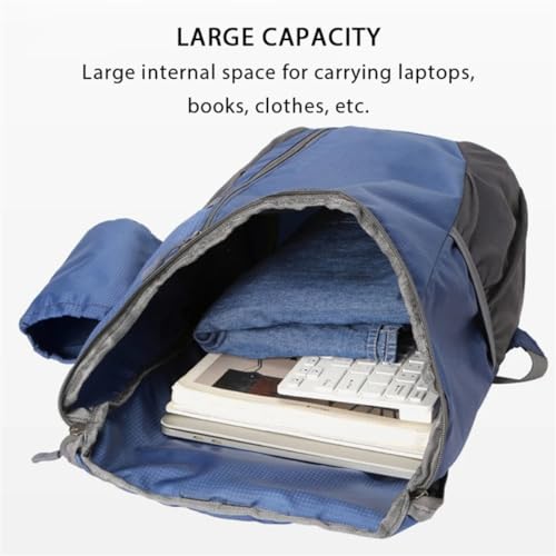 Portable Foldable Backpack Folding Mountaineering Bag, Ultralight Outdoor Cycling Rucksack, Travel Hiking Knapsack (Sky Blue) - color: Sky Blue