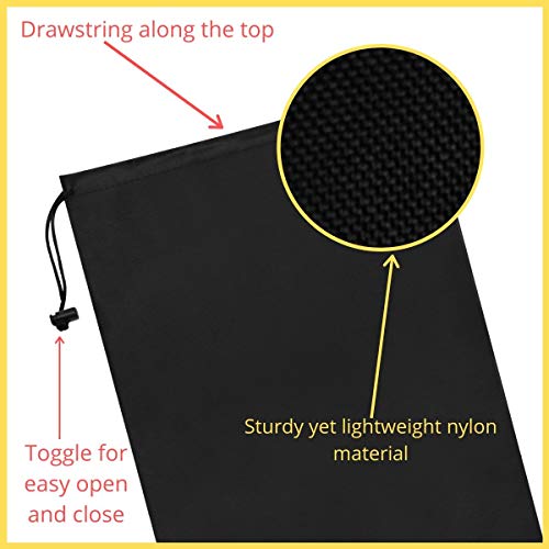 PALTERWEAR Drawstring Pouch with Toggle (10 x 15 Inch, 12 Pack, Black) Nylon Cinch Bag for Travel, Gym, Shoes and Storage (Black) - color: Black, size: 10 x 15 - 12 pack