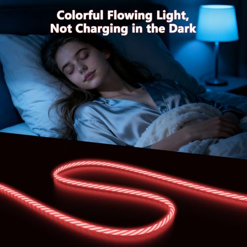 3-in-1 Light Up LED Flowing Lightning/Type C/Micro USB Car Glowing Charge Cable for iPhone,Red Multi RGB Car Charger Cord for Apple iPhone 15/14/13/12/11 Pro Max/XR/XS/SE,iPad/Android/Samsung-4FT - color: Red