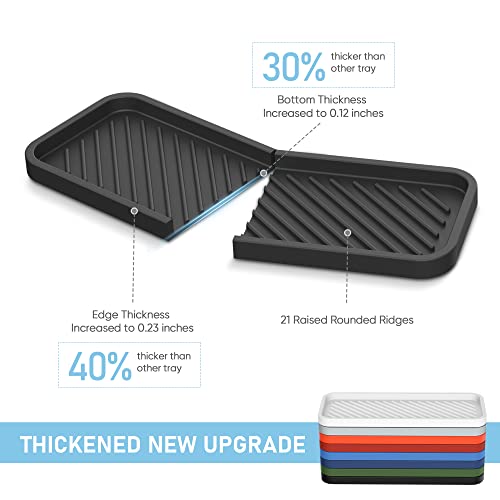 EG-SIPRO Silicone Sponge Holder,Kitchen Sink Organizer Tray Kitchen Soap Tray Soap Sponge Holder for Bathroom Counter Sponge Caddy Dish Soap for Scrubber,Soap Dispenser,Scouring Pad - color: B-bl, size: 9.3x3.6inch