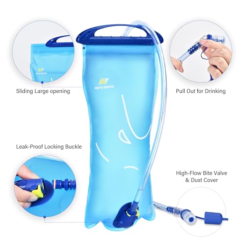 N NEVO RHINO Hydration Bladder 1.5L-3L Kit, Water Bladder for Running Vest - color: 2L-Blue
