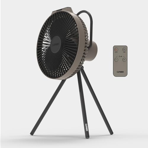 Claymore V1040 Warm Gray Rechargeable Portable Fan (No Pouch) - Powerful 4-Speed BLDC Ultra-Quiet Air Circulator, USB-C Charging, Tripod Mountable, Adjustable for Camping & Indoor Use - style: No Pouch V1040 (Warm Gray)
