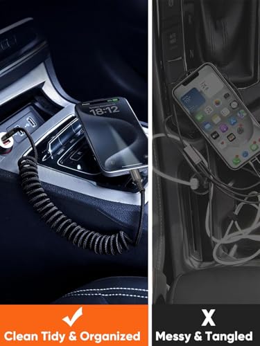 CableCreation Coiled USB C to USB C Cable 2Pack, Charger Cable for CarPlay | Compatible with iPhone 16, 15, Galaxy S24 / S23, Pixel, Tablet, Braided - size: 2Pack