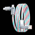 USB Cable PD Fast Charger Lighted Up (USB 4IN1 Colorful),Supports Data Transfer, can be Used as a Night Light, Cable Length Approx. 39 inches, Compatible with Most Devices. - color: USB 4IN1 Colorful