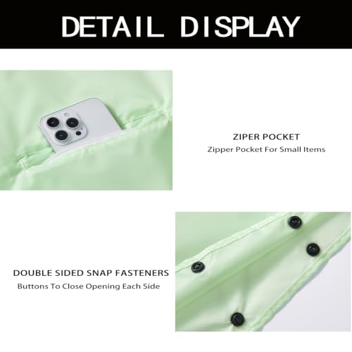 Unisex Hooded Rain Poncho, Waterproof Raincoat Jacket with pocket for Adult, Rain Coat for Outdoor Activities - color: Light Green