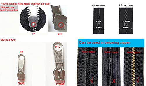 AOHOCA 10 pcs #10 Metal Zipper Slider Retainer Repair Kits (Gun Metal) - color: Gun metal