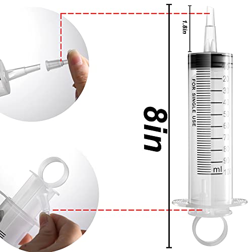 2 Pack 100ml Large Syringes Big Syringes, Large Garden Syringe for Scientific Labs, Measuring, Watering, Refilling - size: 100 ML