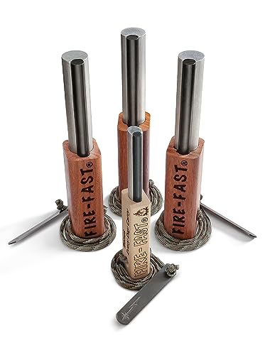 Fire-Fast Trekker. Best Emergency Waterproof Survival Fire Starter. Magnesium and Euro Fire Steel Ferro Rod. Compact Durable Tool for Bushcraft, Camping, Backpacking, Hiking, Hunting, or Bug Out Bag - style: 3 Pack