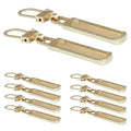 PHITUODA Gold Luggage Zipper Pull Replacement, 10 PCS | Detachable Metal, Zipper Pull Tab Repair Kit, For Clothing Jacket Coat Jeans, For Luggage Suitcase Purse Handbag - style: Gold