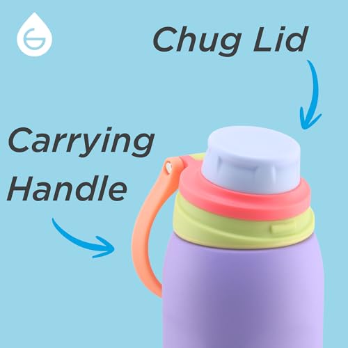 GROSCHE Kamloops Triple-Wall Bottle with Chug Lid, Midnight Chill, 24 oz | Built-In Carry Loop, Cupholder-Friendly Base, Dishwasher-Safe Design, Leakproof Flask for Travel, Workouts and Daily Use - color: Midnight Chill